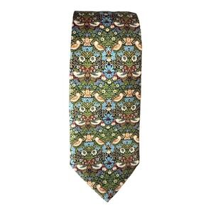 Fox & Chave Tie Men's Multicolor Excellent Silk William Morris Strawberry Thief
